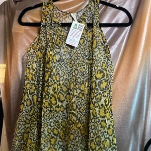 Vintage “Blanche” sheer teddy top pajama. See thru leopard‎ chest cut out. 410